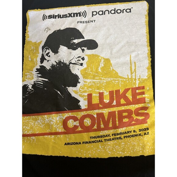 Luke Combs Men's Large Black T-Shirt Phoenix Arizonia 2/09/2023 Special event - Picture 2 of 5